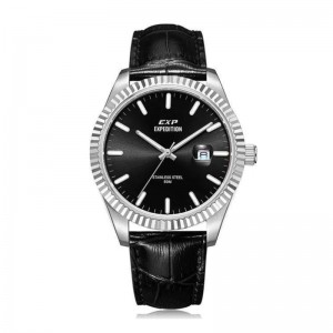 Expedition 6865 Silver Black Leather Man MDLSSBA